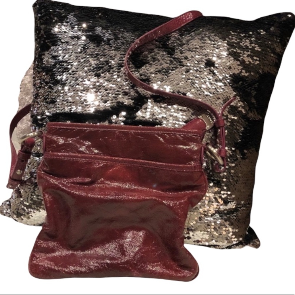 {Dkny} Multi-Pocket Crossbody (Patent Wine)